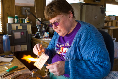 Marge Rosebrook in her studio